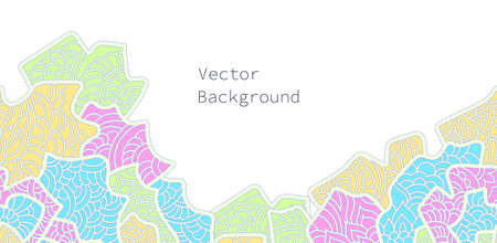 Abstract background template in hand drawn style. Colorful vector illustration for invitation card, banner, web design. Text space.のイラスト素材