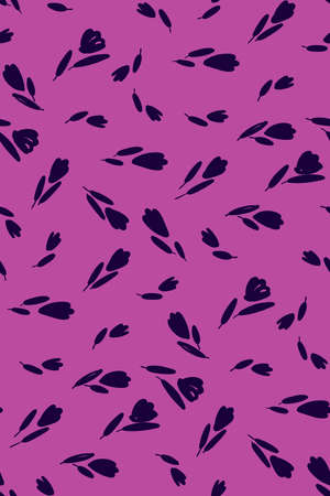 Garden tulips flowers seamless pattern. Botanical illustration in hand drawn style.Vector floral design for cosmetics, perfume products, textile prints, wedding cards.のイラスト素材