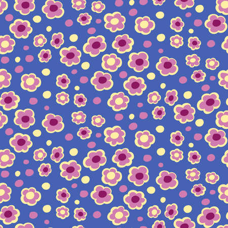 Summer small flowers seamless pattern. Botanical illustration hand drawn vector floral design for fashion prints, scrapbook, wrapping paper.のイラスト素材