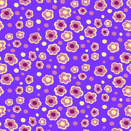 Summer small flowers seamless pattern. Botanical illustration hand drawn vector floral design for fashion prints, scrapbook, wrapping paper.のイラスト素材