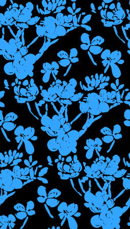 Crassula ovata hand drawn. Colorful Floral seamless pattern vector illustration. Textile print, wrapping paper, scrapbook.のイラスト素材