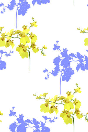 Floral seamless pattern with different flowers and leaves. Botanical illustration  hand painted. Textile print, fabric swatch, wrapping paper.のイラスト素材