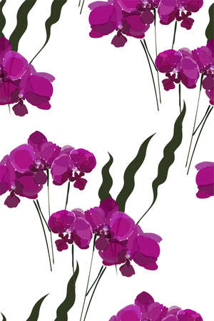 Floral seamless pattern with different flowers and leaves. Botanical illustration  hand painted. Textile print, fabric swatch, wrapping paper.のイラスト素材