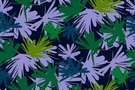 Floral seamless pattern with tropical leaves. Botanical illustration hand painted. Textile print, fabric swatch, wrapping paper. Vector.のイラスト素材
