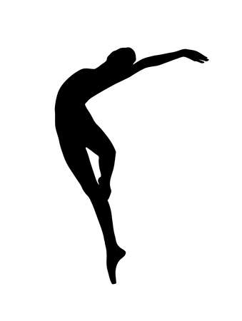 Silhouette of a dancing girl. Ballet Dancer girl isolated. Vector illustration hand drawn.のイラスト素材