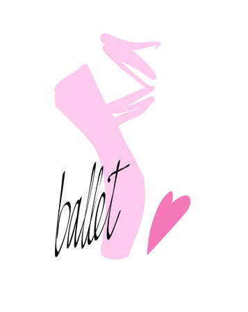 Vector illustration, ballet icon in hand drawn style. Pointe shoe isolated on white background.のイラスト素材