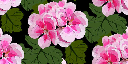 Floral seamless pattern with different flowers and leaves. Botanical illustration  hand painted. Textile print, fabric swatch, wrapping paper.のイラスト素材