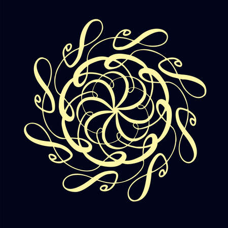 Ethnic vector illustration hand drawn. Line art circle pattern, oriental style. Indian ornament.のイラスト素材