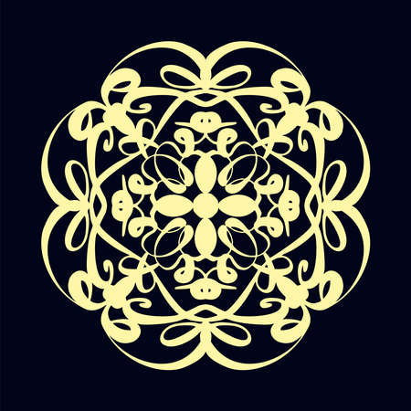 Ethnic vector illustration hand drawn. Line art circle pattern, oriental style. Indian ornament.のイラスト素材