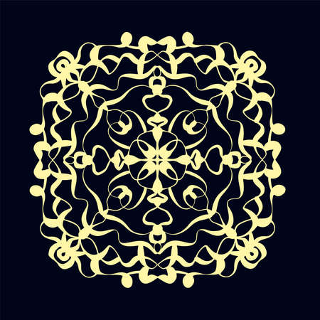 Ethnic vector illustration hand drawn. Line art circle pattern, oriental style. Indian ornament.のイラスト素材