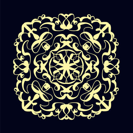 Ethnic vector illustration hand drawn. Line art circle pattern, oriental style. Indian ornament.のイラスト素材