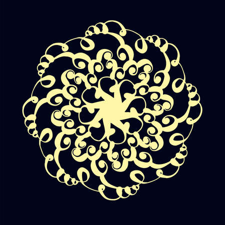 Ethnic vector illustration hand drawn. Line art circle pattern, oriental style. Indian ornament.のイラスト素材