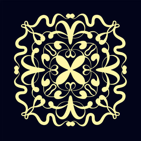 Ethnic vector illustration hand drawn. Line art circle pattern, oriental style. Indian ornament.のイラスト素材