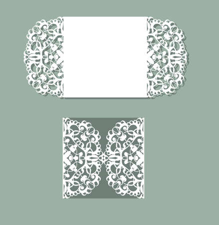 Laser cut panel design. Floral design wall decor. Vector template for cutting. Invitation card.のイラスト素材