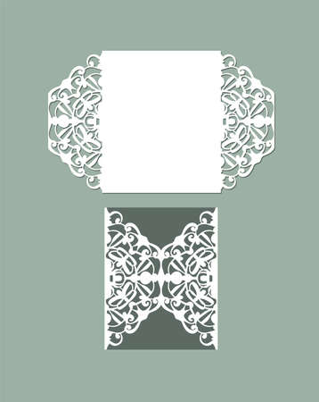 Laser cut panel design. Floral design wall decor. Vector template for cutting. Invitation card.のイラスト素材