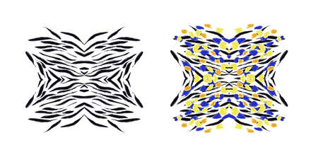 Animal print pattern isolated on white background. Card design template. Vector.のイラスト素材