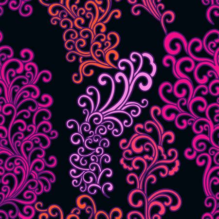 Doodle pattern. Vector illustration hand drawn. Thin line drawing. Swirls seamless background pattern , oriental style. Vectorのイラスト素材