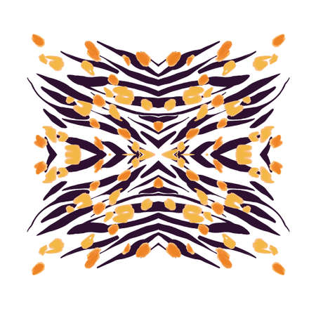 Animal print pattern isolated on white background. Card design template. Vector.のイラスト素材