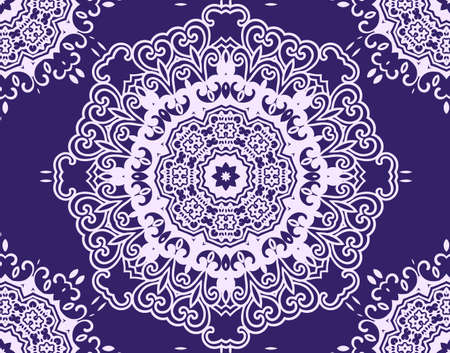 Mandala pattern. Seamless background pattern in oriental style. Vector. Textile design, fabric swatch ,wrapping paper, surface.のイラスト素材