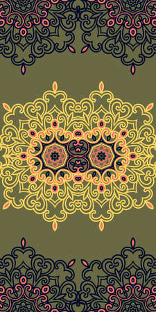 Mandala pattern. Seamless background pattern in oriental style. Vector. Textile design, fabric swatch ,wrapping paper, surface.のイラスト素材