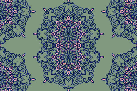 Mandala pattern. Seamless background pattern in oriental style. Vector. Textile design, fabric...
