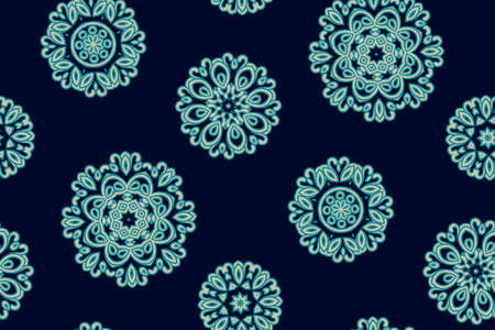 Mandala pattern. Seamless background pattern in oriental style. Vector. Textile design, fabric swatch ,wrapping paper, surface.のイラスト素材