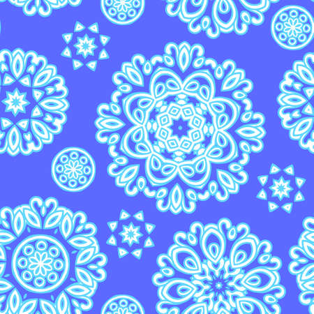 Mandala pattern. Seamless background pattern in oriental style. Vector. Textile design, fabric swatch ,wrapping paper, surface.のイラスト素材