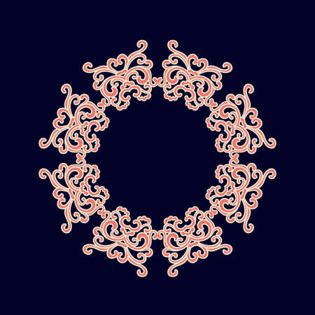 Creative mandala design. Symmetrical kaleidoscope pattern in oriental style. Line art. Vector.のイラスト素材