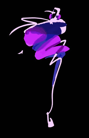 Fashion models sketch hand drawn, stylized silhouette isolated. Fashion vector illustrationのイラスト素材