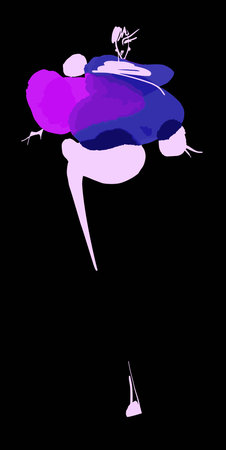 Fashion models sketch hand drawn, stylized silhouette isolated. Fashion vector illustrationのイラスト素材