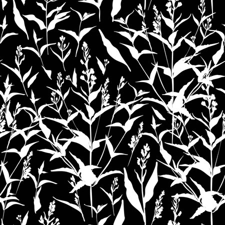 Floral seamless pattern with different flowers and leaves. Botanical illustration hand painted. Textile print, fabric swatch, wrapping paper.のイラスト素材