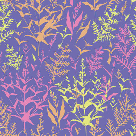 Floral seamless pattern with different flowers and leaves. Botanical illustration hand painted. Textile print, fabric swatch, wrapping paper.のイラスト素材