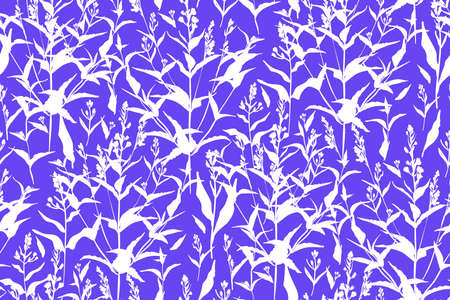 Floral seamless pattern with different flowers and leaves. Botanical illustration hand painted. Textile print, fabric swatch, wrapping paper.のイラスト素材