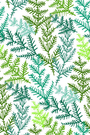 Floral seamless pattern with different flowers and leaves. Botanical illustration hand painted. Textile print, fabric swatch, wrapping paper.のイラスト素材