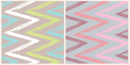 Set of patterns with an asymmetric pattern, abstract collage. Brushstrokes. Freehand digital art backgrounds for flyer, poster, cover, textile print.のイラスト素材