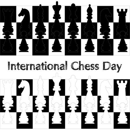 Vector Illustration on the International Chess Day.のイラスト素材