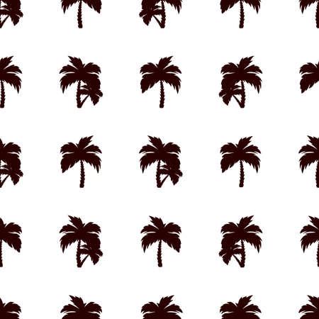 Vector seamless tropical pattern with palm tree on a white background. Vector floral illustrations for textile, print, wallpaper, packaging.のイラスト素材