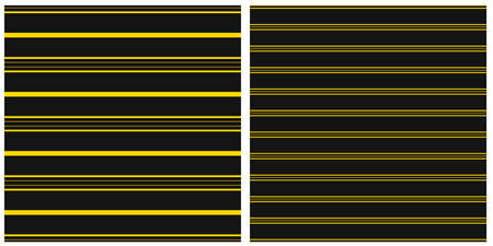 Set of vector abstract patterns. Gold horizontal stripes on a black background. Unique, stylish background.のイラスト素材