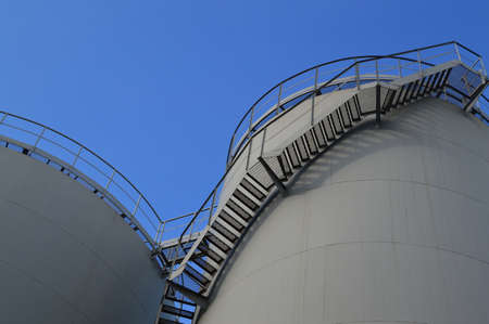 Iron bridge on metal tank, barrel, tank