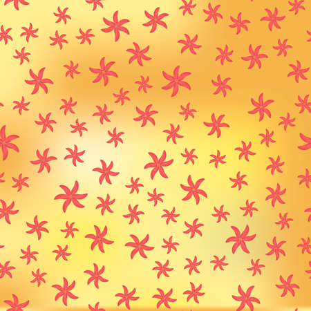 Floral pattern on gold backgroundのイラスト素材