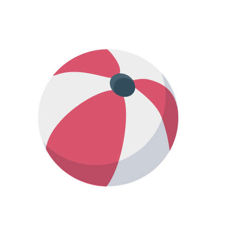 Beach ball for playing on vacation on a white backgroundのイラスト素材