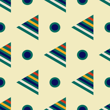 Pattern for textiles or packaging of triangles and circles on a beige backgroundのイラスト素材