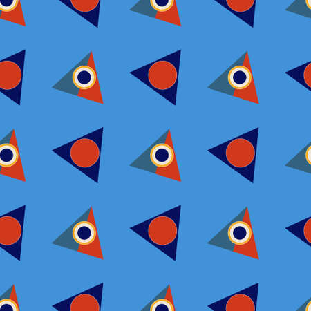 Pattern for use in textile or packaging design abstract blue-red trianglesのイラスト素材
