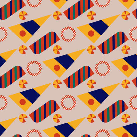 Abstract style figure pattern for packaging design on pink backgroundのイラスト素材