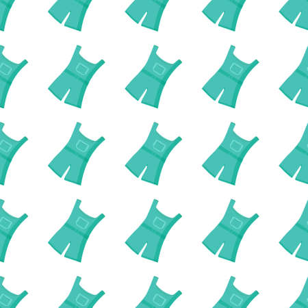 Green jumpsuit pattern on white background for packaging or textile designのイラスト素材