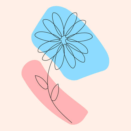 Flower in line art style. abstract art for print design or web designのイラスト素材
