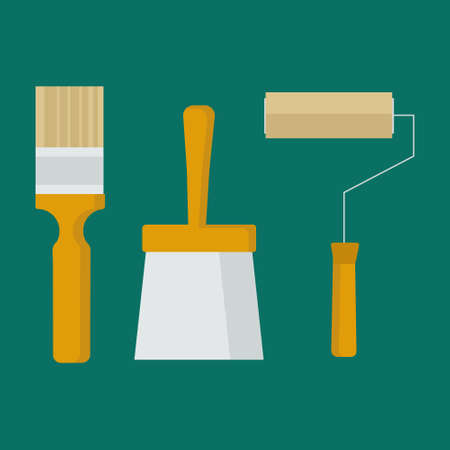 A set of three construction tools for use in web design on the topic of constructionのイラスト素材