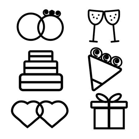 Set of icons from figures on the theme wedding illustrationのイラスト素材