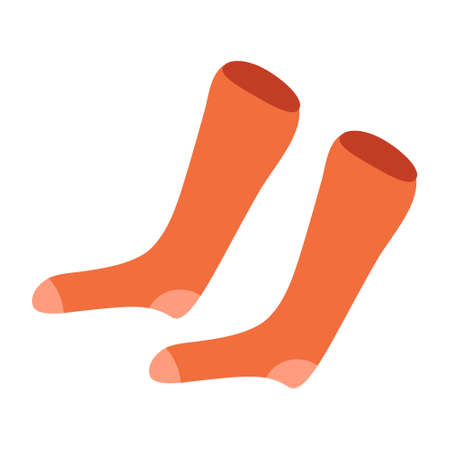 Orange socks on a white background for use in web design or clipartのイラスト素材