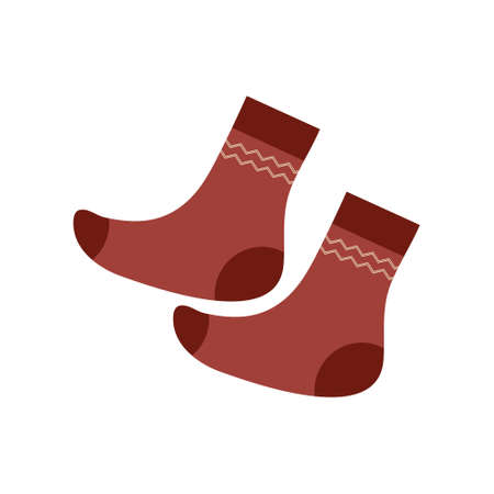 A pair of socks on a white background for use in clipart or web designのイラスト素材